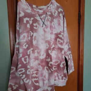 P & Rose French Terry 3X Leopard Print Top